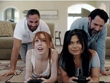 Gaming Teen Stepdaughters Gets Tricked &amp_ Both Get Anal Fucked By Their Perverted Stepdads - Full Movie On FreeTaboo.Net